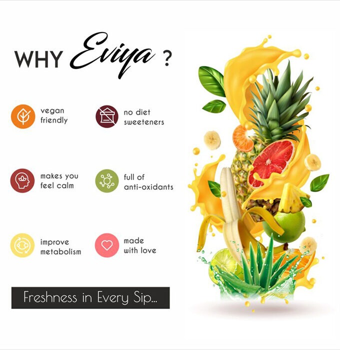 Eviya Fruit Pulp and Aloe Vera Juice Drink 8 Flavors